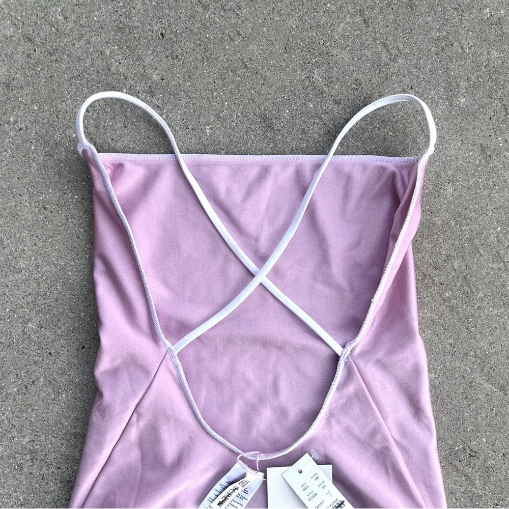 NEW Maryam Nassir Zadeh x J Crew Cross-Back One Piece Swimsuit Pink Size 2 $138 - Picture 6 of 13